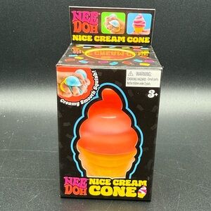 Orange NeeDoh Nice Cream Cone Ice Cream Squishy Toy 2026 Nee Doh NEW